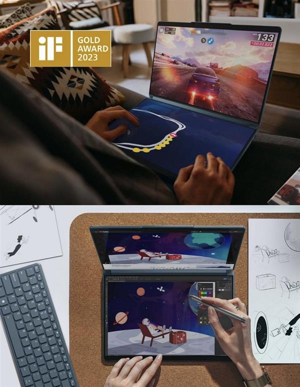 荣获德国IF设计金奖的联想YOGA Book 9i有多强?双屏体验满分(图2) 荣获德国IF设计金奖的联想YOGA Book 9i有多强?双屏体验满分(图2)
